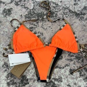 Burberry Orange Bikini Set